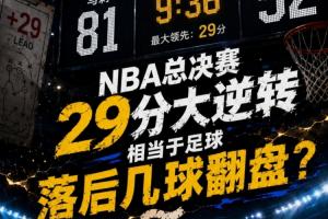 NBA决赛29分翻盘,足球联赛中相当于落后多少球实现大逆转?